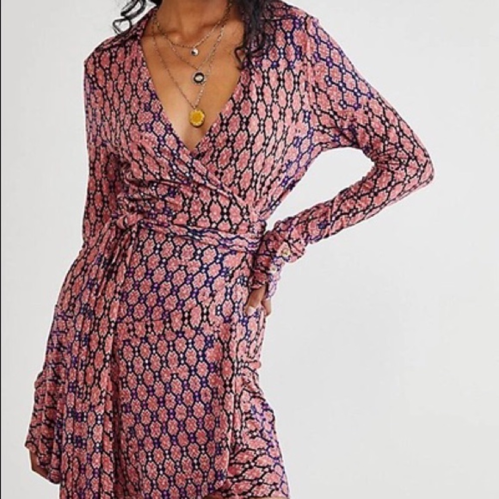 NWOT Free People Rhetta Wrap Dress Z140-42 - Picture 4 of 4